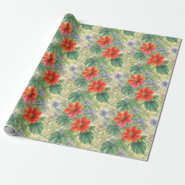 Papel De Presente Flores aquarelas brilhantes