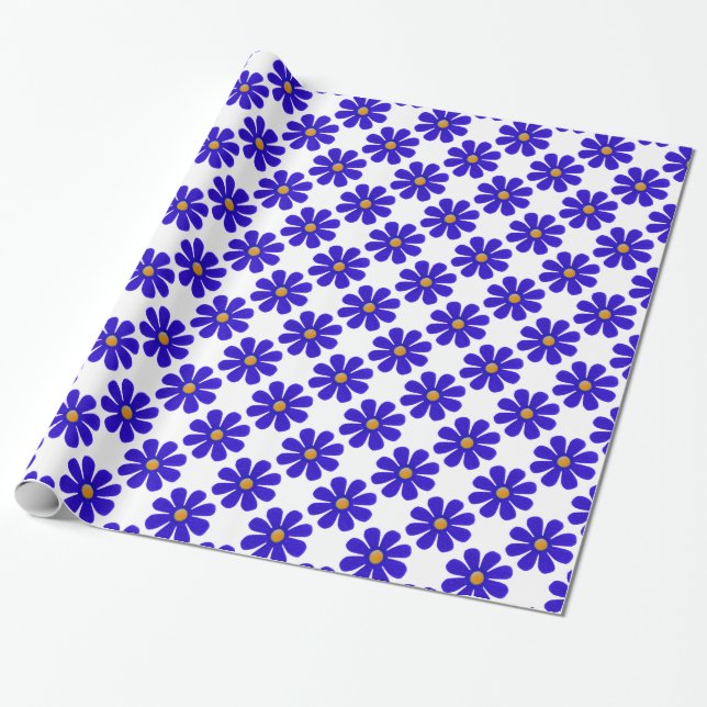 Papel De Presente flores azuis primavera para todas as ocasiões (Desenrolado)