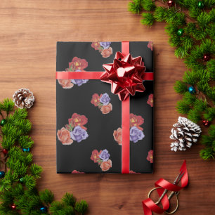Papel De Presente Flores bonito rosas vermelhas e rosas florais