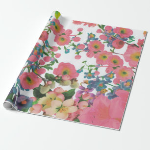 Papel De Presente Flores botânicas Coloridas
