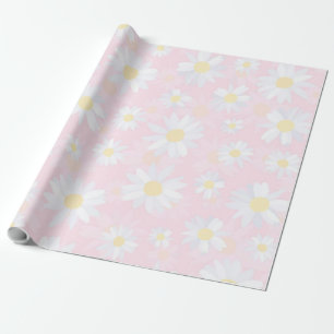 Papel De Presente Flores Brancas Clássicas Flores Botânicas Rosa d