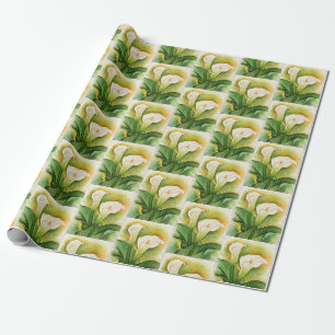 Papel De Presente Flores Brancas Elegantes Cala Lily
