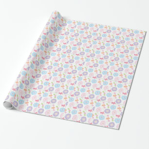 Papel De Presente Flores-Cana-Molha Elegante Rosa Mole