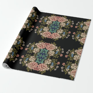 Papel De Presente Flores Clássicas Inspiradas em Vintage Elegantes R