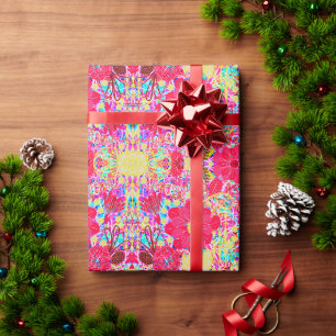 Papel De Presente Flores coloridas brilhantes e fofas