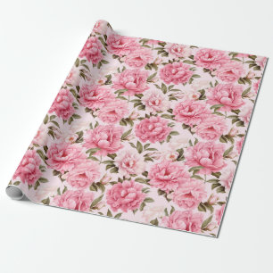 Papel De Presente Flores cor-de-rosa pálidas