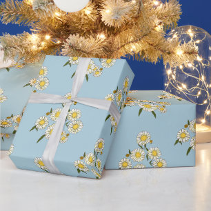 Papel De Presente Flores da Usina de Chamomila Daisiers com Natureza