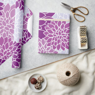 Papel De Presente Flores Dahlia, Padrão De Flores, Dahlia Roxa