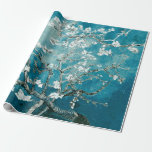 Papel De Presente Flores de Amendoeira de Vincent Van Gogh Azul Turq<br><div class="desc">“Presenteie com arte,  embrulhe com beleza.”</div>