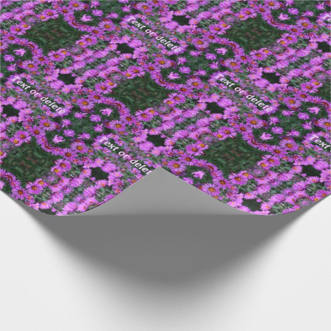 Papel De Presente Flores de Aster de outono rosa personalizadas (Ponta)