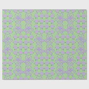 Papel De Presente Flores de Bulbo e Flores de Xícara com Galhos