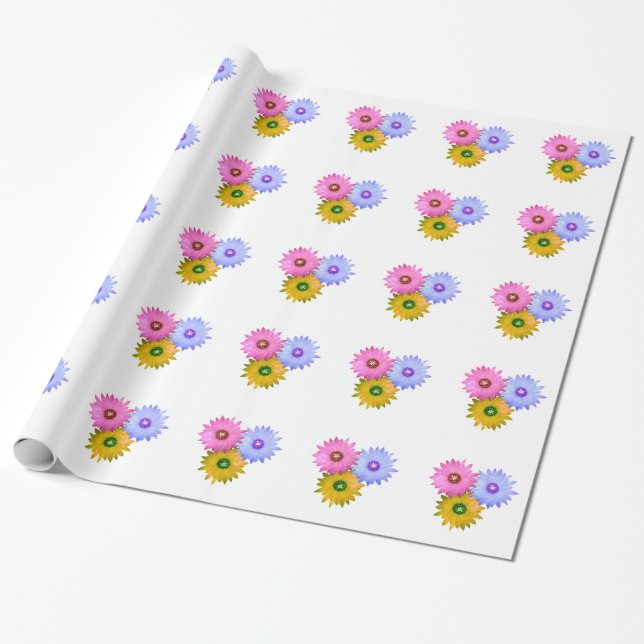 Papel De Presente Flores de cacto (Desenrolado)