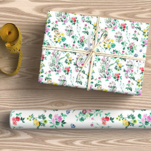 Papel De Presente Flores de Campo Vibrantes