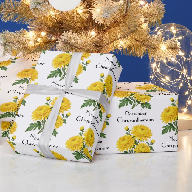 Papel De Presente Flores de Crisântemo de Novembro (Feriados)