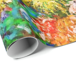 Papel De Presente Flores de crisântemo em uma Arte Bela Vase Monet