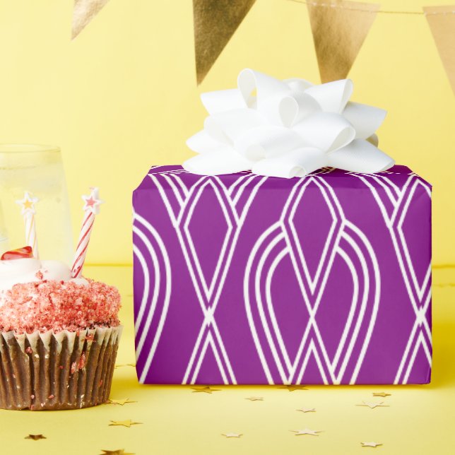 Papel De Presente Flores de Deco de Arte Roxa (Festa de aniversário)