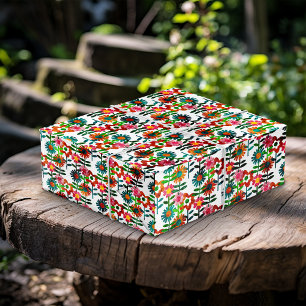 Papel De Presente Flores de Estilo da década de 1970