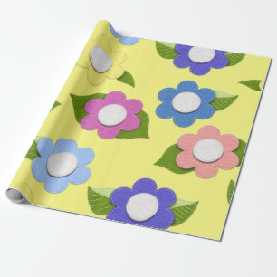 Papel De Presente Flores de Estilo de Feltro Whimsical Bonito