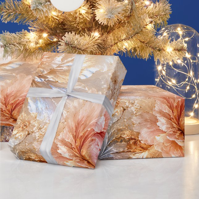 Papel De Presente Flores de Fantasia de Luxo (Feriados)