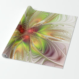 Papel De Presente Flores de fantasia fractal suaves e tenra