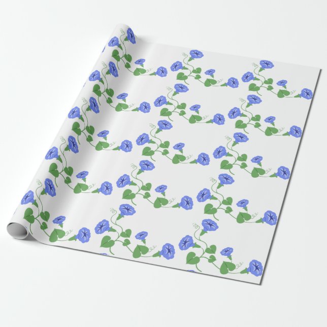 Papel De Presente Flores de Glória da Manhã (Desenrolado)