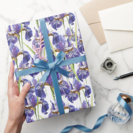 Papel De Presente Flores de Íris Roxas