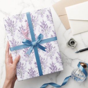 Papel De Presente Flores de Lavanda Aniversário