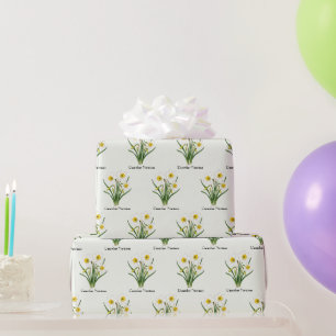 Papel De Presente Flores de Narciso de Dezembro