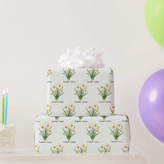 Papel De Presente Flores de Narciso de Dezembro