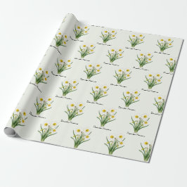Papel De Presente Flores de Narciso de Dezembro