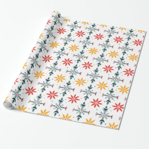 Papel De Presente Flores de Natal abstrato