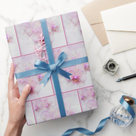 Papel De Presente Flores de Orquídea Rosa
