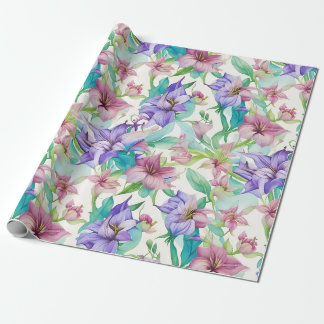 Papel De Presente Flores de Padrões Florais