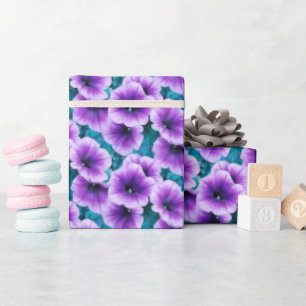 Papel De Presente Flores de Petunia lavanda