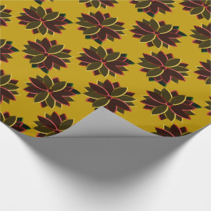Papel De Presente Flores de Poinsettia Metálica 10, WRAP de GIFT Dou