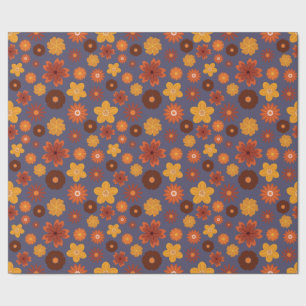 Papel De Presente Flores De Queda Sem Olhos Floral De Ação De Graças