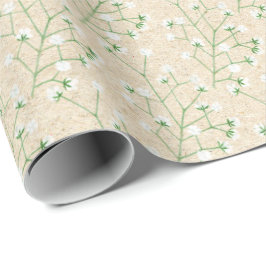 Papel De Presente Flores de Respiração de Bebê Boho Chic Batismo Cas