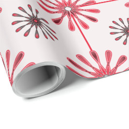 Papel De Presente Flores De Retro Espiral Escolhem Sua Cor De Fundo