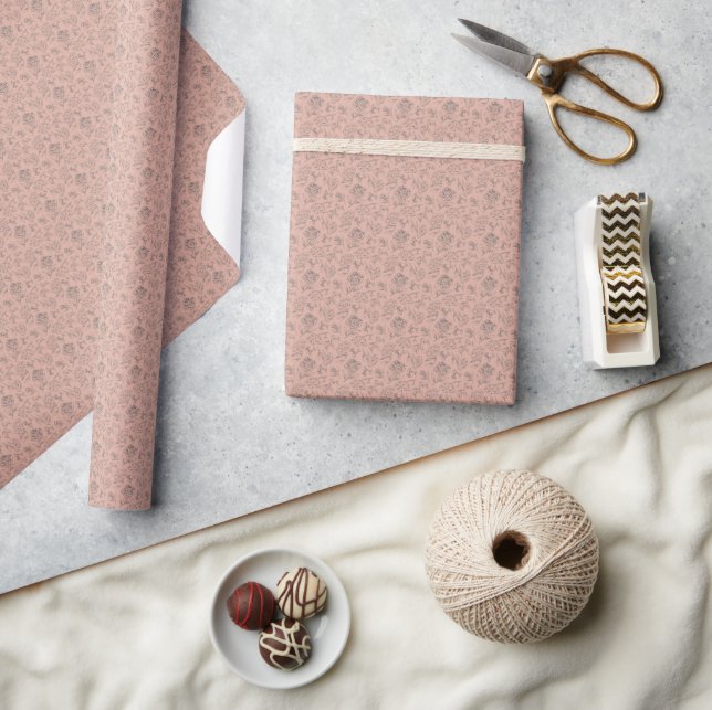 Papel De Presente Flores Desenhadas à Mão (Artesanato)