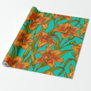 Papel De Presente Flores diárias tawny