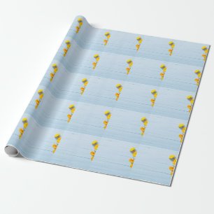 Papel De Presente Flores do Calendário: Fundo de Madeira Azul