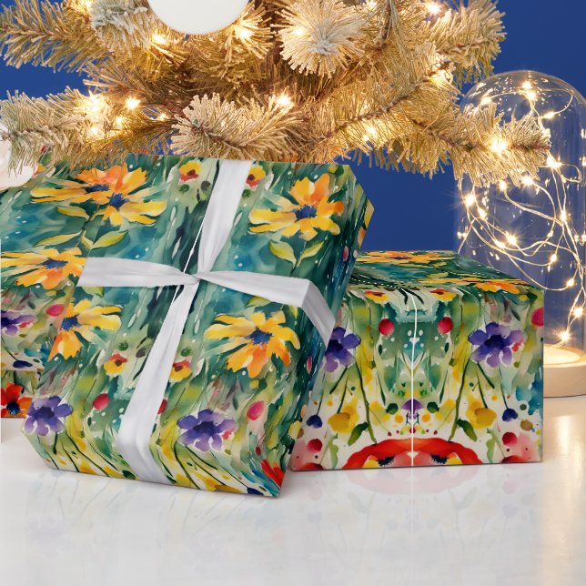 Papel De Presente Flores e Rosas adoráveis (Feriados)