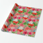 Papel De Presente Flores Elegantes em Rosa<br><div class="desc">Ramalhetes florais em papel de embrulho rosa para chuveiros de noiva,  casamentos,  aniversários ou qualquer ocasião especial.</div>