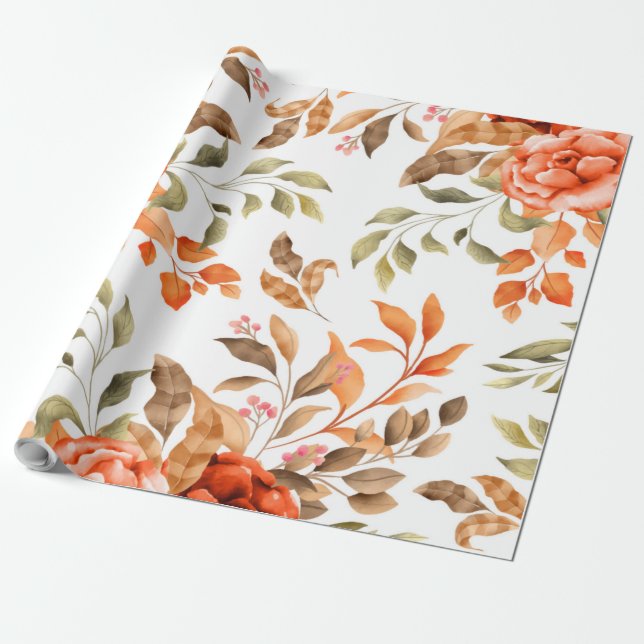 Papel De Presente Flores em Aquarela 1 (Desenrolado)