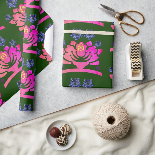 Papel De Presente flores fantásticas (Artesanato)