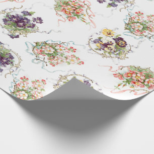 Papel De Presente Flores, Filigranas e Fitas