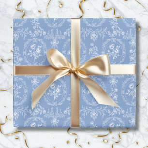 Papel De Presente Flores Florais Padrão Rococó Antigo