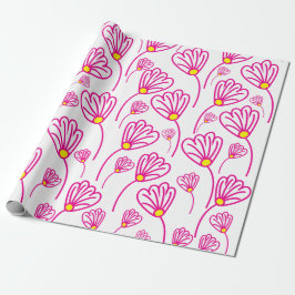 Papel De Presente Flores Flores Rosa