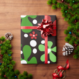 Papel De Presente Flores funerárias em vermelho e verde