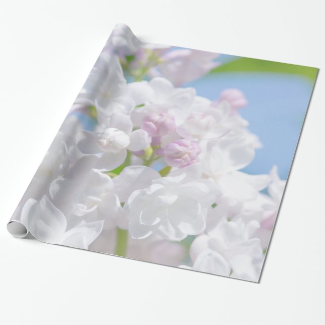 Papel De Presente Flores Lilac (Desenrolado)